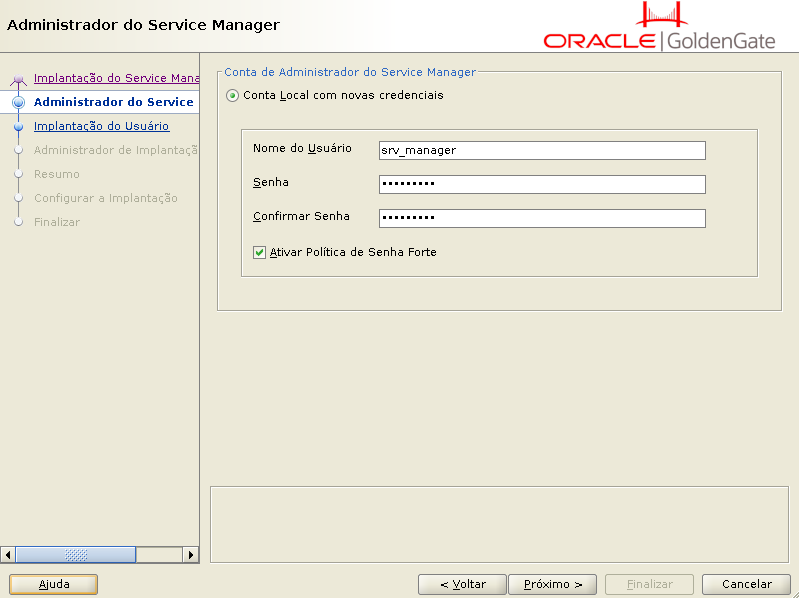 OGGCA - administrador do Service Manager